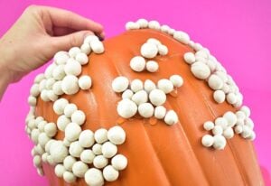 Work around and around gluing all of your clay to your warty pumpkin.