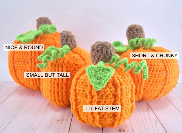 Our 4 crochet pumpkins are all similar but a little bit different. Grab all 4 of the different patterns in one PDF.