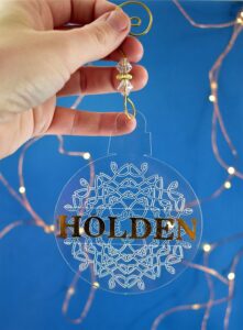 These DIY Engraved Christmas ornaments are gorgeous and super simple with our free Cricut Design Space Files. Make your own engraved ornaments today!