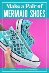 Every mermaid ashore would LOVE to have these DIY Mermaid Sneakers! Make a pair for your favorite mermaid lover and they'll love you for it!