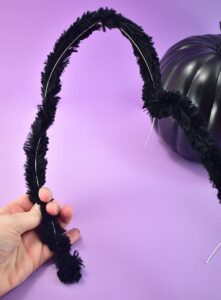 Wrap a large black pipe cleaner around each leg.