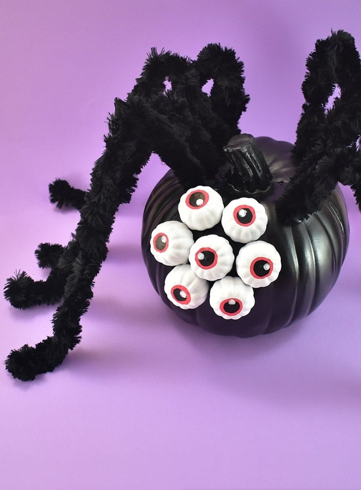 Leave the knife and make this adorable no-carve spider pumpkin that is easy enough for kids but fun enough for adults to make!