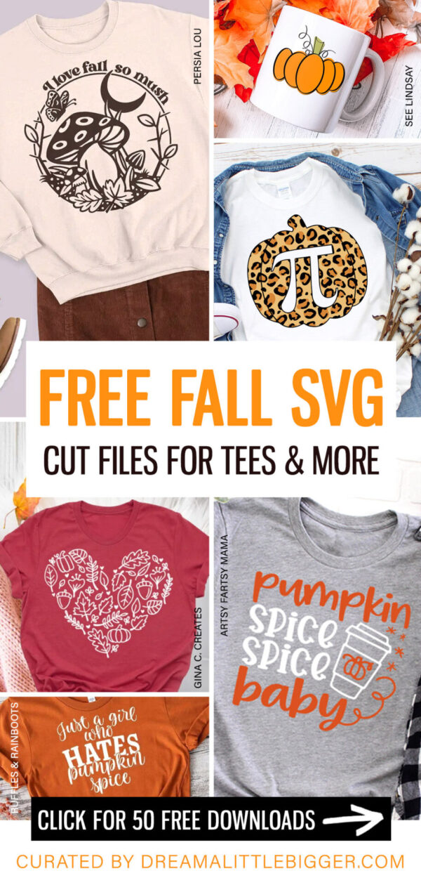 Looking for some fabulous but free fall SVG files? We've rounded up 50 that you're going to want to use to make wearables, home décor & more!