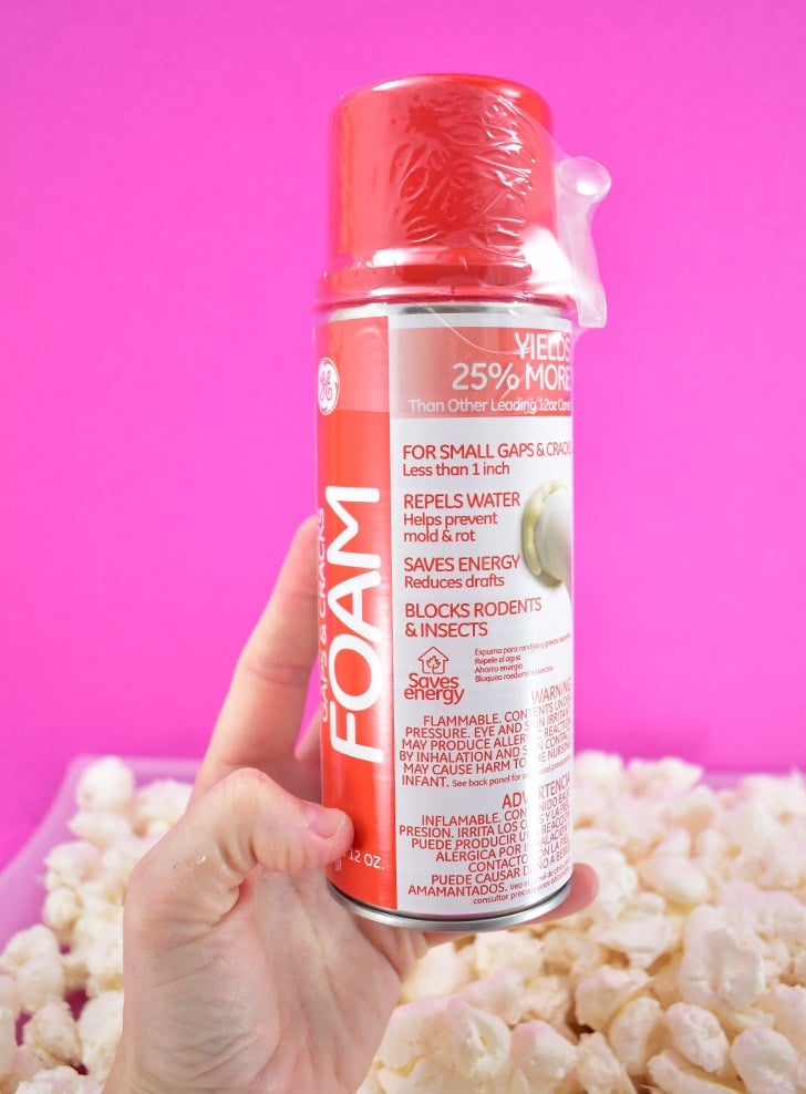 One can of insulation foam makes a ton of fake popcorn!