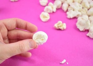This piece of foam looks like a blob of foam, not popcorn but we can easily fix that.