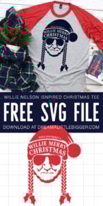 Love Willie? Who doesn't?!? Grab the free SVG file to make your own Willie Nelson Christmas tee. Have Yourself a Willie Merry Christmas!