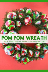 Want to add a little bit of color to your otherwise traditional Christmas decor? This pine and pompom wreath is gorgeous, easy and inexpensive!
