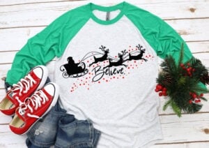 Do you believe? If so I bet you're going to love this Believe Christmas SVG. Grab the file and make your own DIY Christmas shirt today!