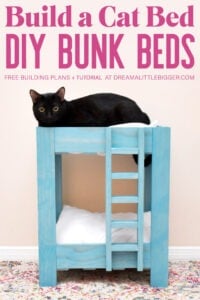 You have NEVER seen a pet bed as adorable as these amazing cat bunk beds! So perfect if you have 2 cats and crazy cute! Build one with the free plans!