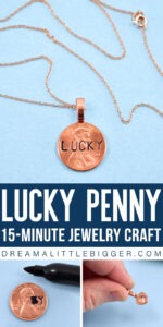 Looking for a simple and quick DIY jewelry project? You're in luck! This Stamped Lucky Penny is so fun to wear and takes 15 minutes or less!