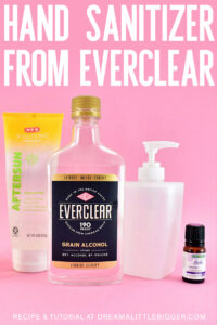 Can't find hand sanitizer? Head to the liquor store because we're making everclear hand sanitizer that's approximately 63% alcohol.