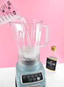 Using a blender to mix up DIY everclear hand sanitizer is super fast and incredibly effective. Just make sure that all parts of your blender are very clean.