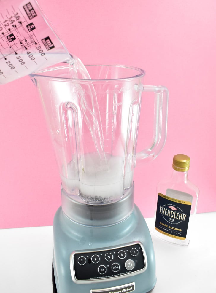 Using a blender to mix up DIY everclear hand sanitizer is super fast and incredibly effective. Just make sure that all parts of your blender are very clean.