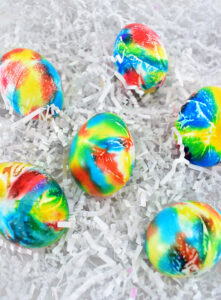 A special super saturated DIY egg dye using food colors is the key to these gorgeous DIY tie dye Easter eggs. They're so much fun to make and no 2 are alike!