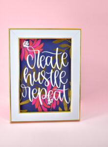 Trim the paper down and frame to finish.