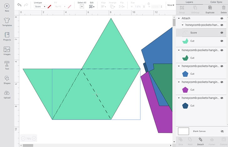 Place either your Cricut Pen or Scoring Wheel into your Maker's tool holder and follow along to cut out each piece.