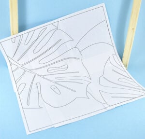Print your free pattern. Using clear tape, piece together the last 6 pages of the PDF together to form one large pattern. 
