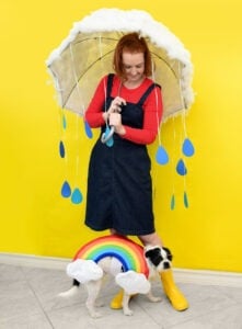 Make this adorable DIY cloud costume using an umbrella!
