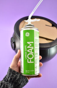 Insulation foam creates the bubbling witch cauldron effect while keeping the piece lightweight.