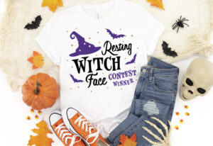 Plagued by resting witch face? Celebrate it! Make this wickedly fun Resting Witch Face Shirt with our free cut files!