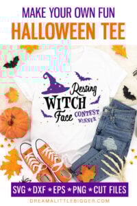 Plagued by resting witch face? Celebrate it! Make this wickedly fun Resting Witch Face Shirt with our free cut files!