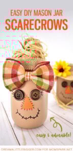 These mason jar scarecrows are so adorable and yet incredibly simple to make! See how cute they are and get our tutorial at Mom Spark!