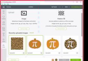 Upload both your background and SVG files and insert the images into Design Space.