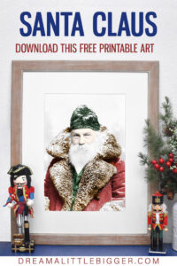 Looking for an inexpensive way to deck the walls this Christmas? Download, print, and frame this free Vintage Santa Photo!