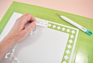 Apply your Iron-On shiny carrier sheet side down onto a StandardGrip mat of the appropriate size (most cuts will require a longer mat but some you can use the standard size mat for). Load the material and mat into your machine and run the cut.