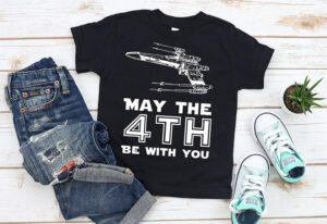 Looking for a cool DIY tee for Star Wars Day? Check out two free SVG and other cut files - May the Fourth be With You!