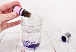 Add essential or fragrance oils to the water. I'd suggest 20-40 drops depending on the strength of your oil.