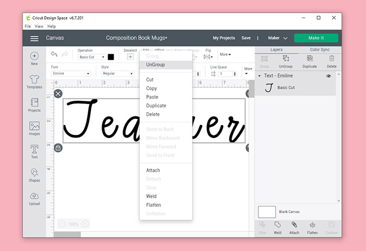 Select the name and right click. Choose "Ungroup" from the menu.
