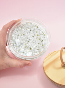 DIY Scouring Powder is perfect for cleaning dirty sinks and tile showers. This natural cleaner recipe makes a 6 week batch for pennies.