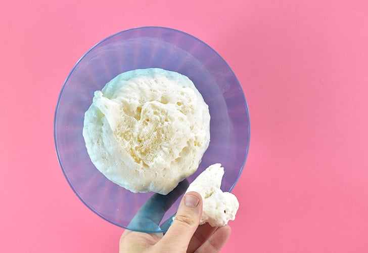 Lay plastic with cured foam inside upside down. Remove any foam by hand or with a utility knife until the item will lay perfectly flat on your work top.