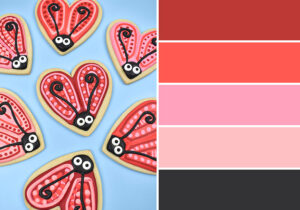 Make these super cute love bug cookies with the same colors we used... check out our color palette!