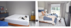 Master bedroom before and after big changes.