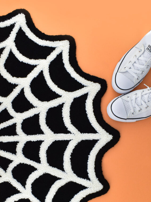 Punch Needle Spiderweb Doormat