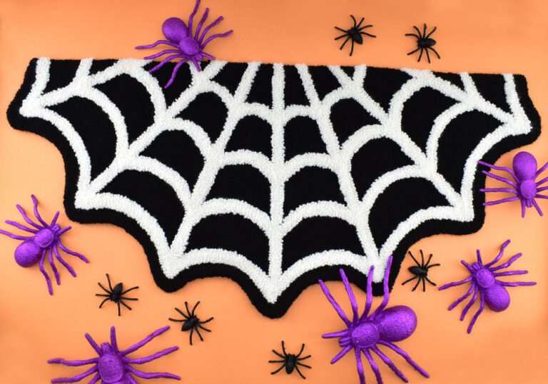 Halloween Spiderweb Punch Needle Rug ⋆ Dream a Little Bigger