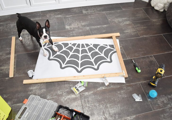If you're not sure what size to make your frame, simply lay out your printed or pieced pattern and measure. Make sure you have a few inches around all edges of the design to account for the stretch.