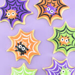 Using minimal supplies, these DIY Halloween spiderweb cookies are super cute and easy for even a new cookier! Get the full step by step directions to make these awesome Halloween decorated sugar cookies.