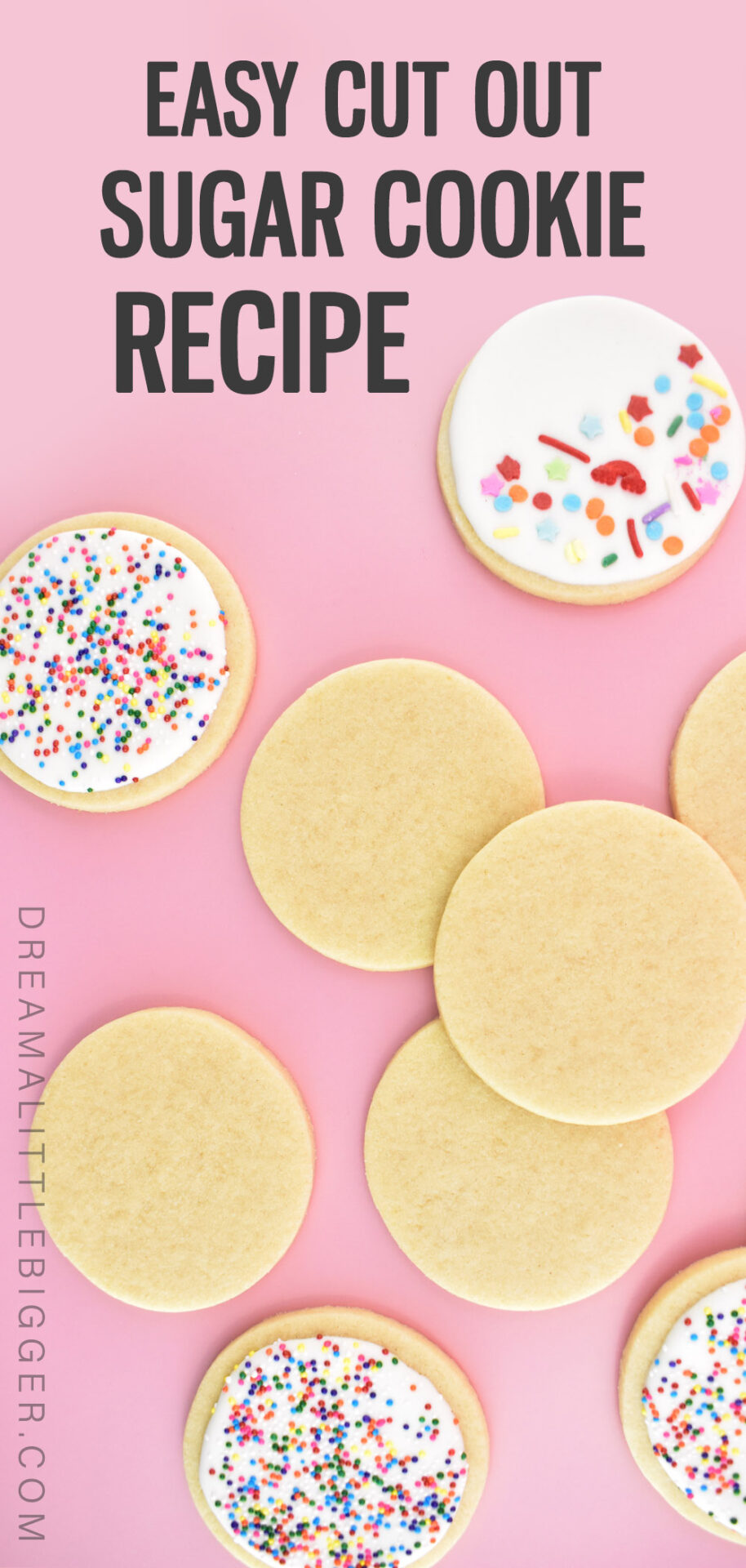 My best sugar cookie recipe only uses 5 ingredients and barely spreads making it perfect for cut out cookies! Get the recipe & helpful tips for sharp designs!