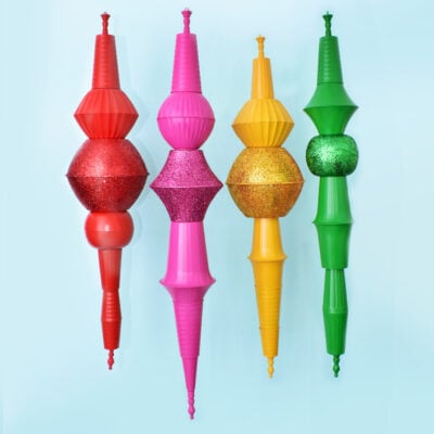 Looking for big Christmas décor impact with a little budget? These amazing 48" Giant Finial Christmas Ornaments are a surprisingly easy & inexpensive DIY!