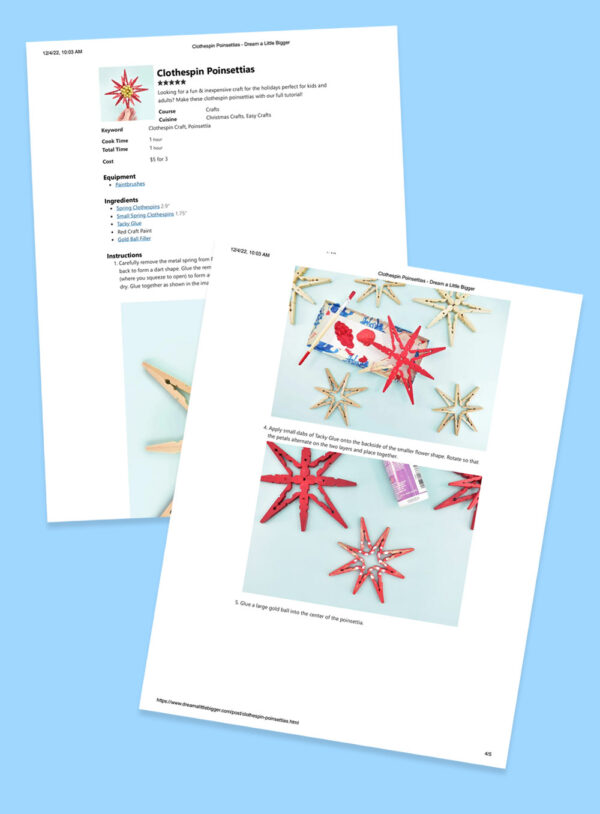 Looking for a fun & inexpensive craft for the holidays perfect for kids and adults? Make these clothespin poinsettias with our full tutorial!