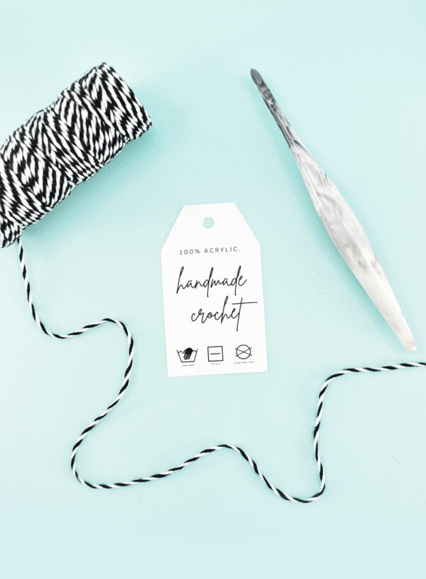 Up the game of your handmade items with these editable washing care tags perfect for crochet, knit, embroidered, and other handmade goods.