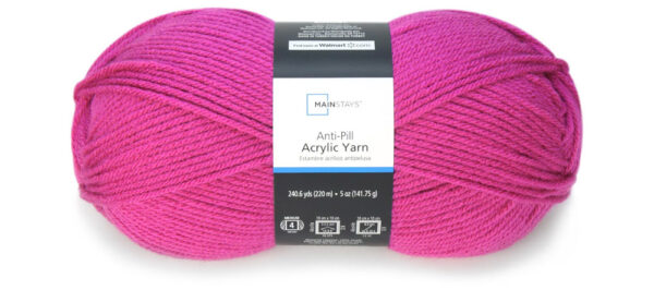 We tested Mainstays Anti-Pill Acrylic Yarn on our search for the best cheap yarn, worsted weight. Check out all 21 brands we reviewed and find out which yarns we love and which yarns we hate!
