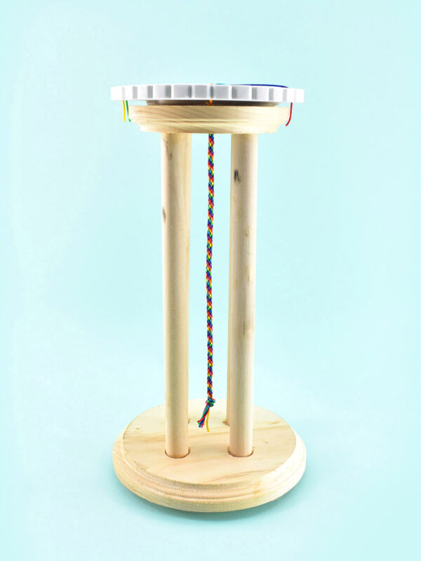 Love Kumihimo but don't love holding the disk? This DIY rotating Kumihimo stand is perfect for all braiders including those with arthritis!