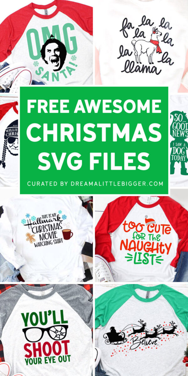 These Free Christmas SVG Files are all so cute and fun. Use them to make the most perfect Christmas tees with a little HTV!