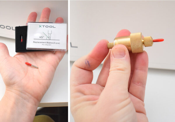 How to install the xTool M1 point blade.