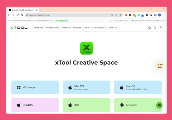 How to download and install xTool Creative Space Software for the M1.
