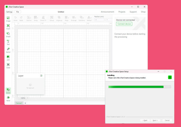 How to download and install xTool Creative Space Software for the M1.